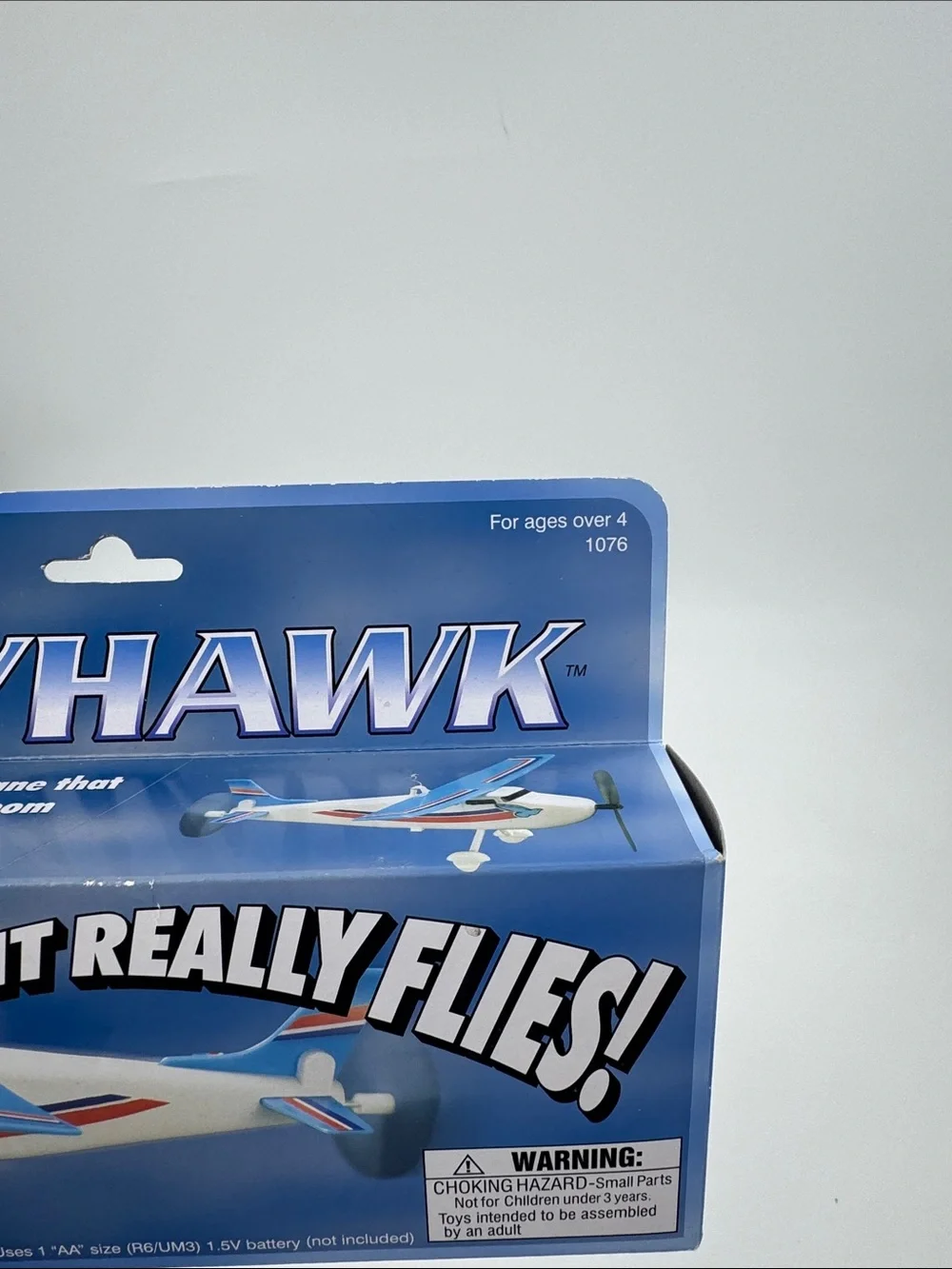 DARON Skyhawk Battery Operated Kids Toy Airplane - Blue & White For Ages 4+